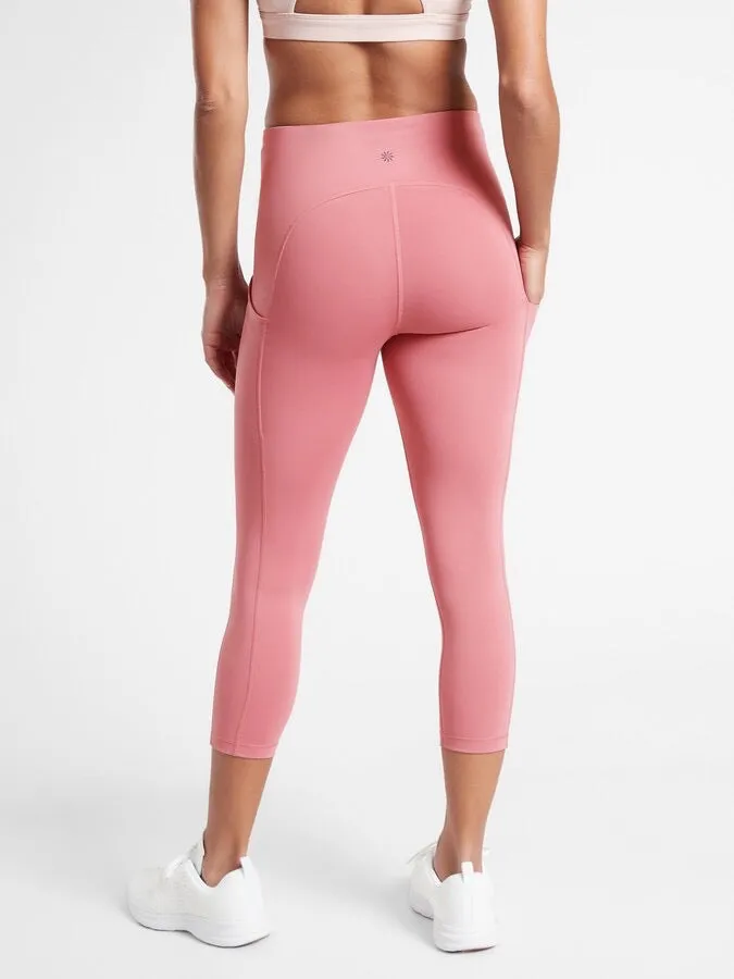 Athleta Ultimate Stash Pocket Capri - Pink Size L. MSP$89
