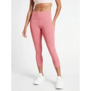 Athleta Ultimate Stash Pocket Capri - Pink Size L. MSP$89