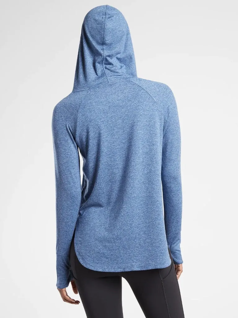 Athleta Uptempo Hoodie Pullover Seatshirt - Chrome Blue Size S MSP$85