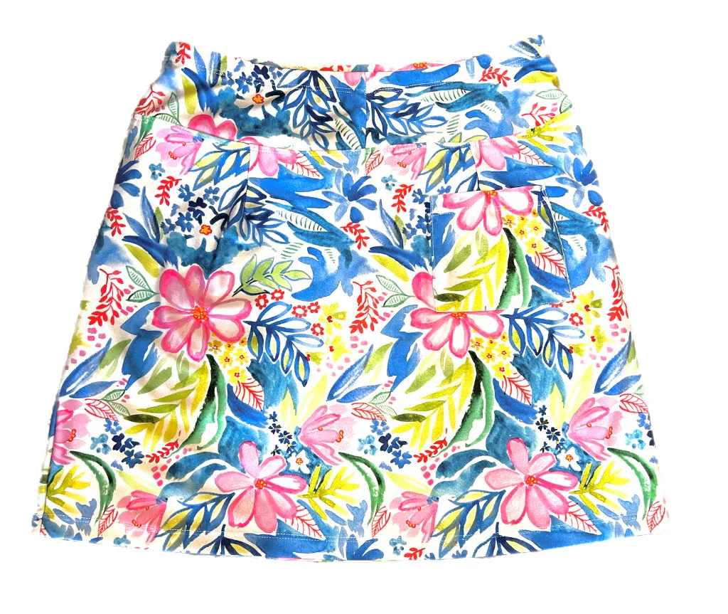 B-Skinz White, Pink & Blue Floral Print Golf Skort Size M MSP$72