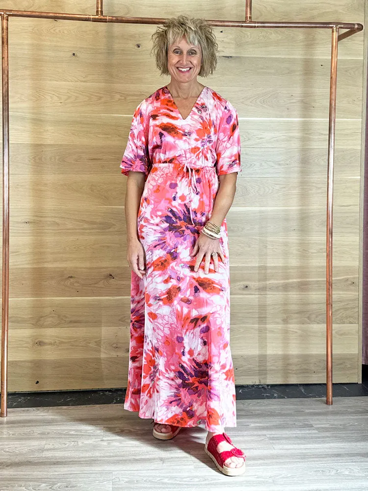 B Young ByFarinela Dress Pink Blurry Florals