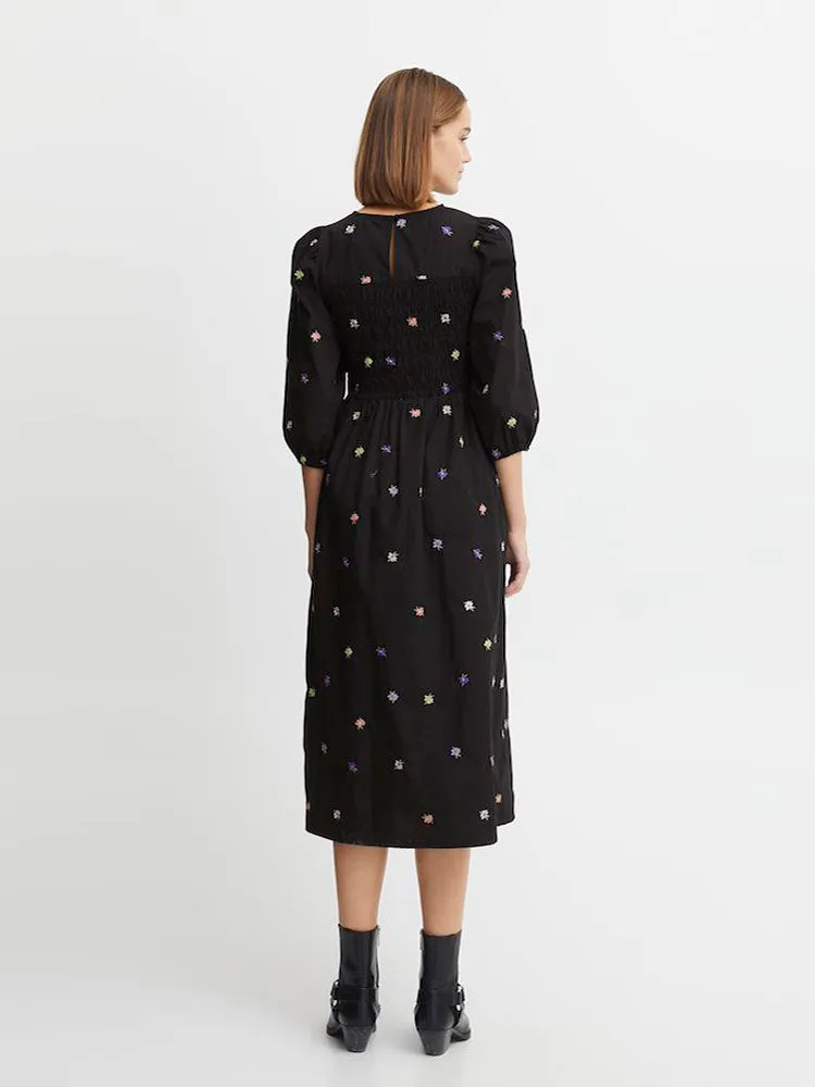 B Young ByHanla Embroidered Dress Black