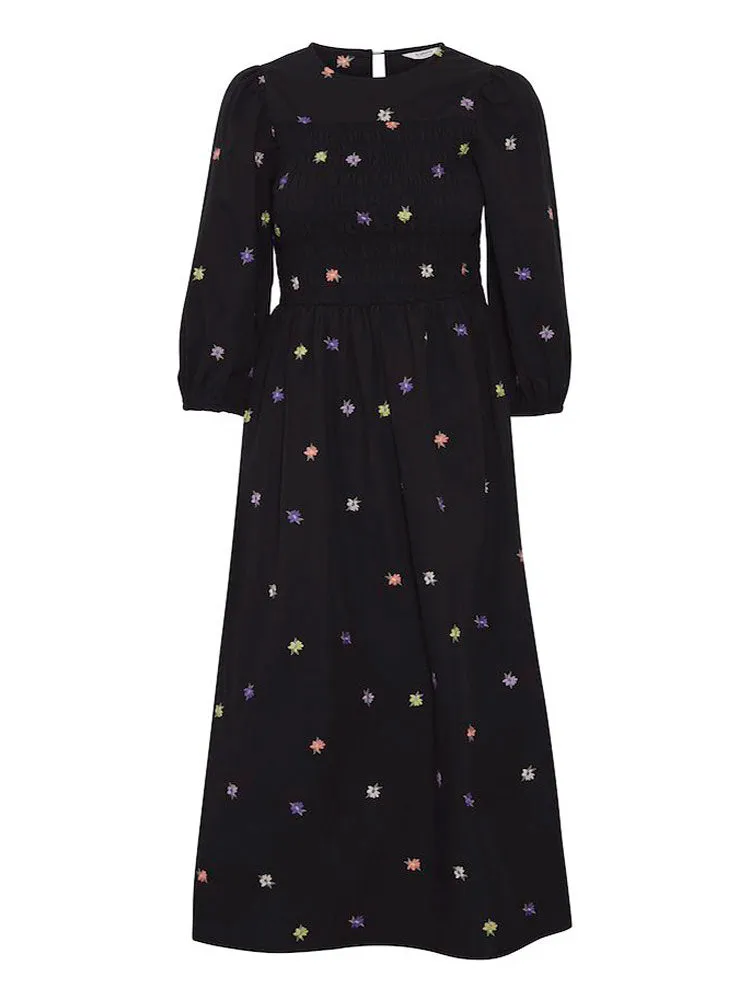 B Young ByHanla Embroidered Dress Black