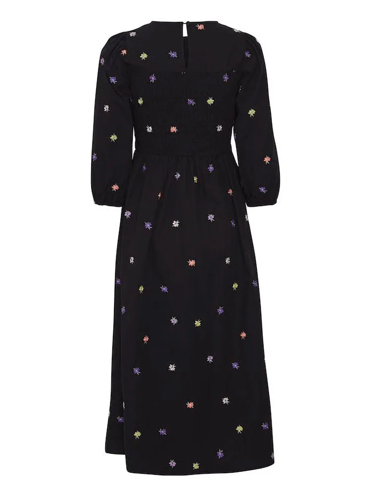 B Young ByHanla Embroidered Dress Black