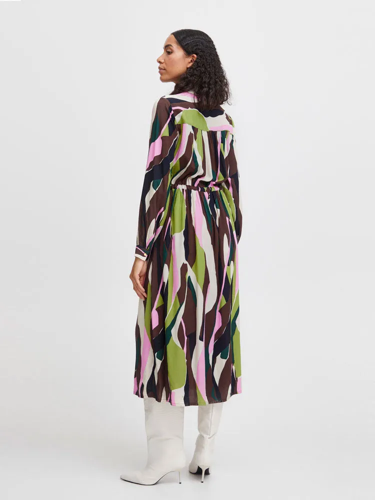 B Young ByHisha Long Dress Guacamole Mix