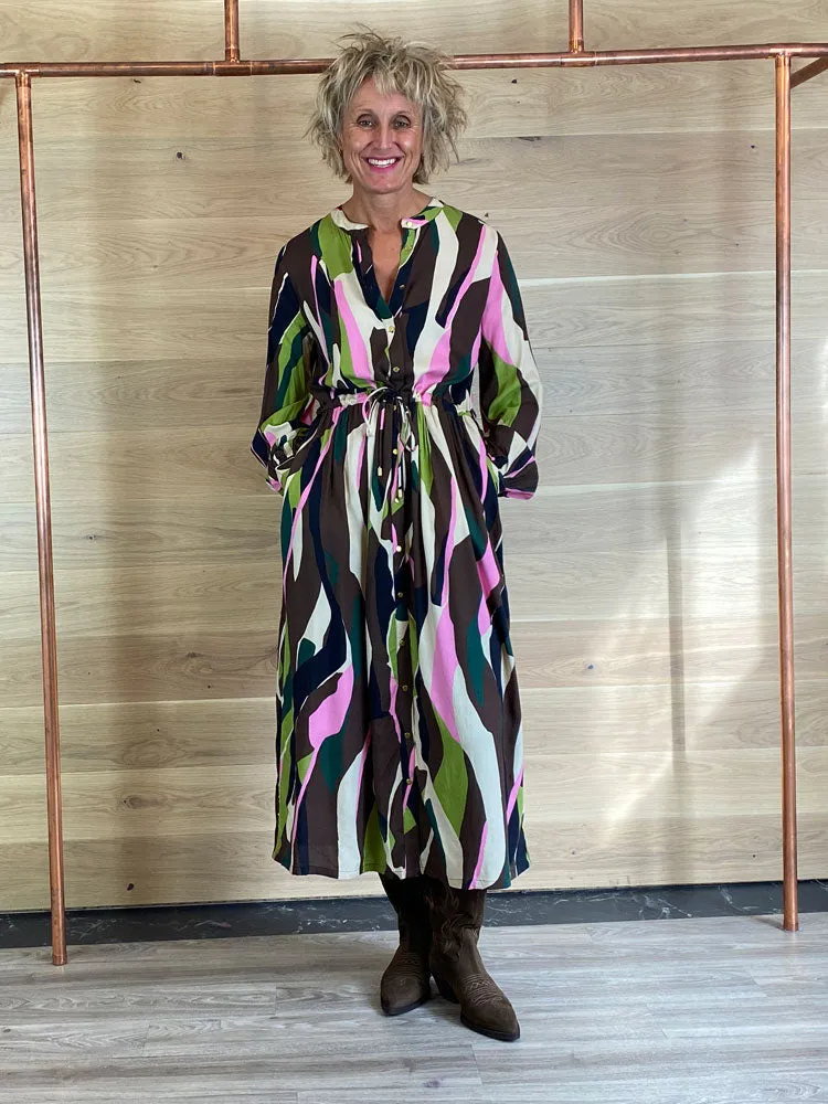 B Young ByHisha Long Dress Guacamole Mix