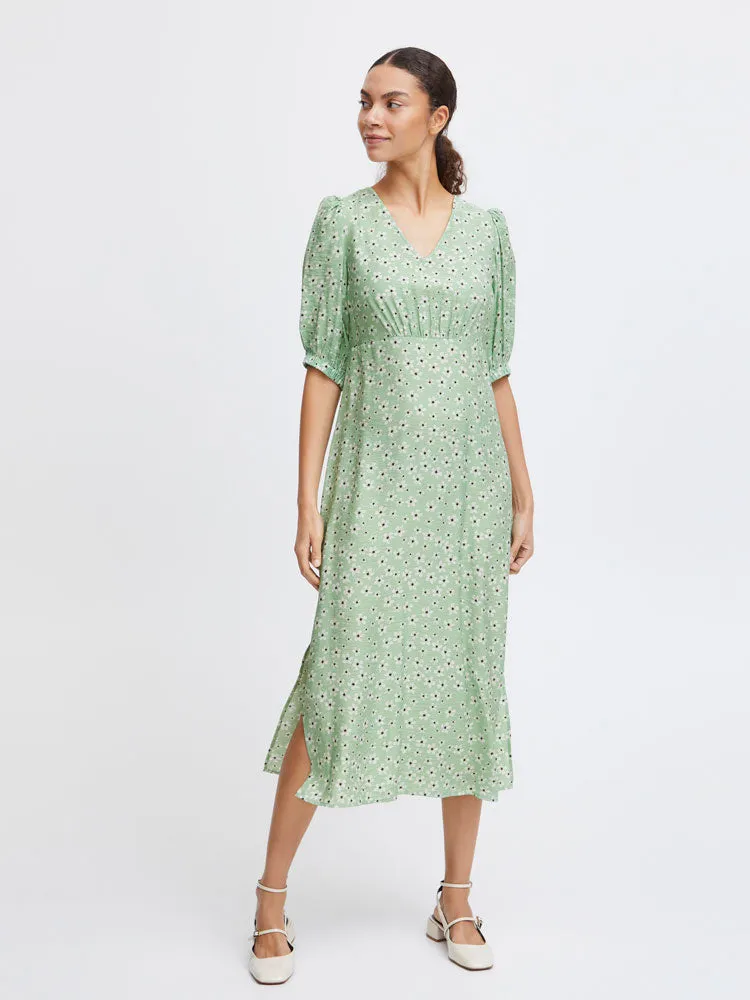 B Young ByIbano Long Dress Fair Green Flower