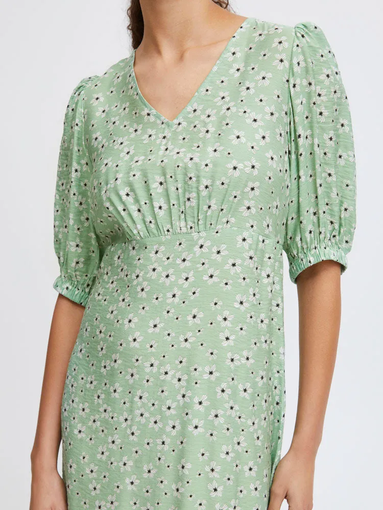 B Young ByIbano Long Dress Fair Green Flower