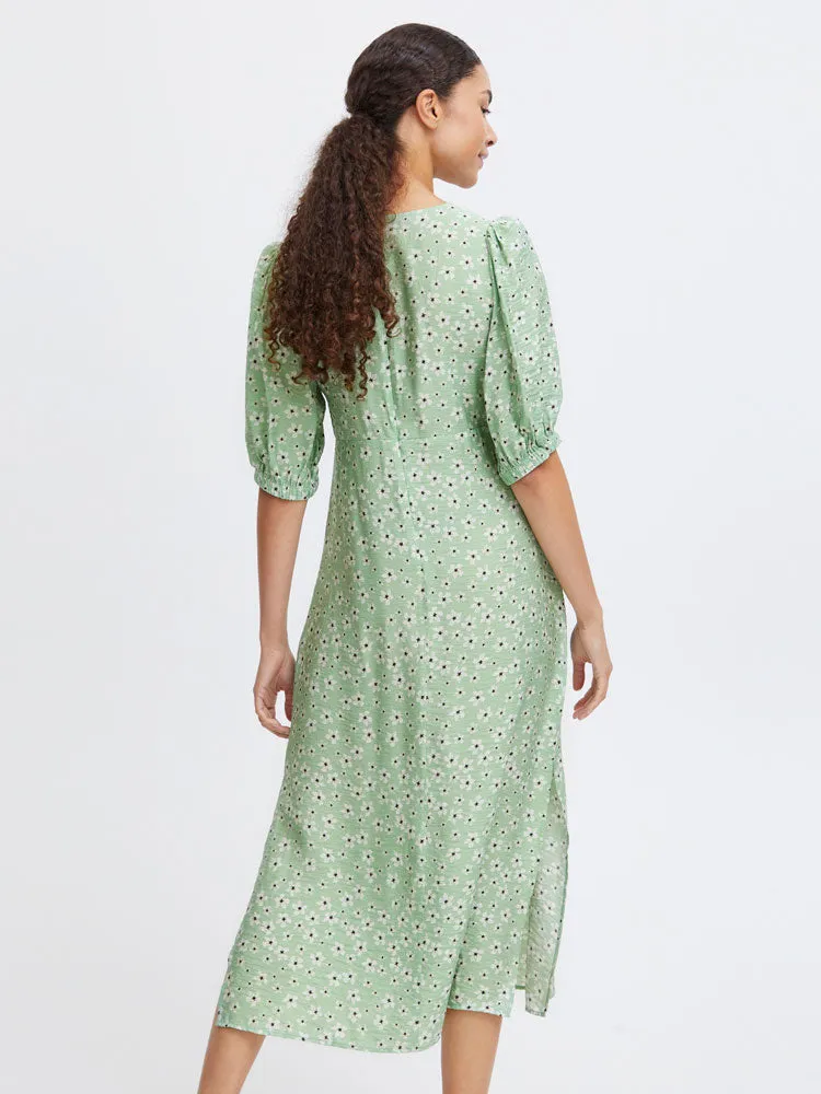 B Young ByIbano Long Dress Fair Green Flower