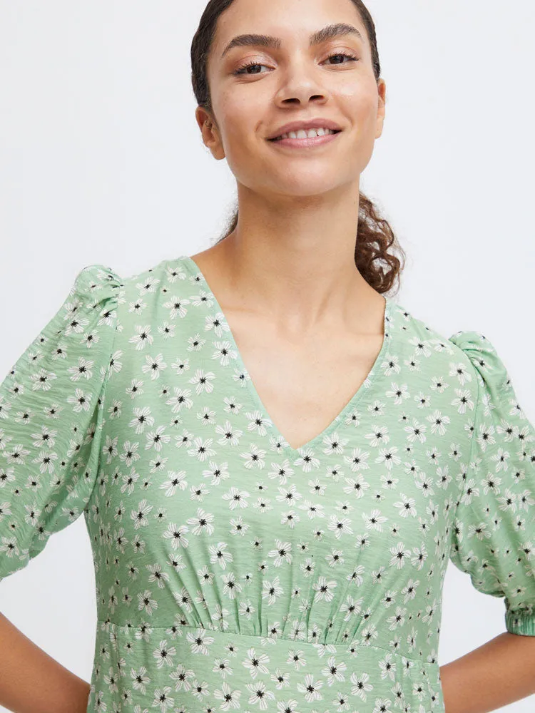 B Young ByIbano Long Dress Fair Green Flower