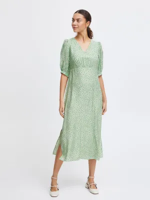 B Young ByIbano Long Dress Fair Green Flower