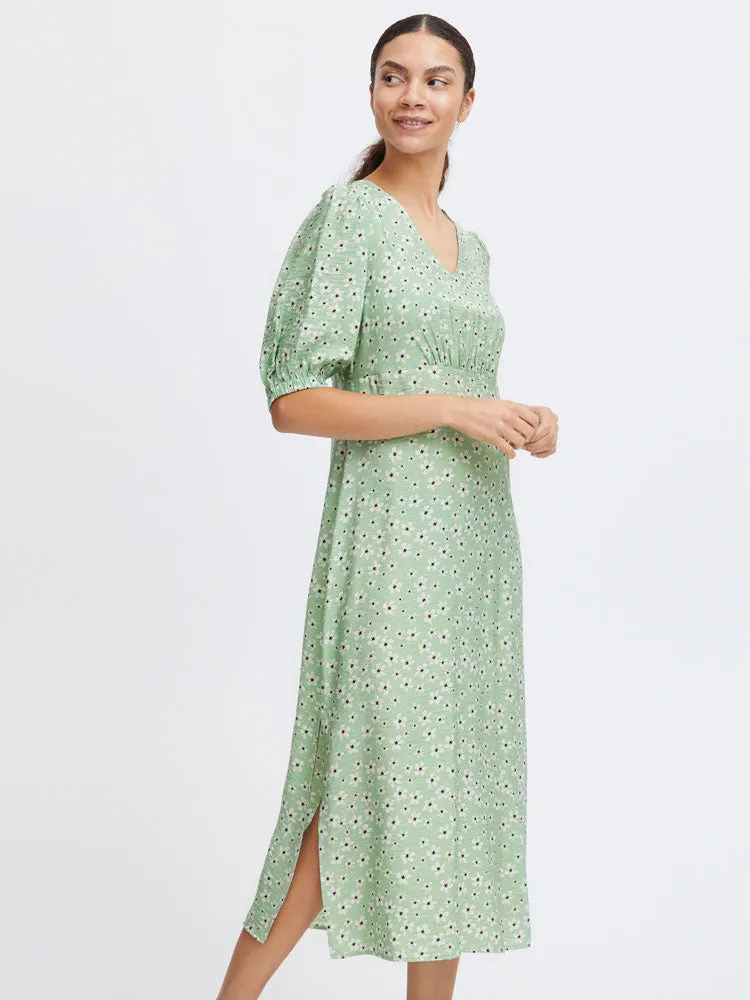 B Young ByIbano Long Dress Fair Green Flower