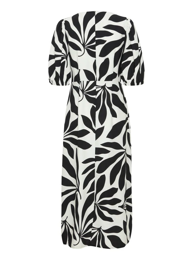 B Young ByJanina Dress Black Palms Mix
