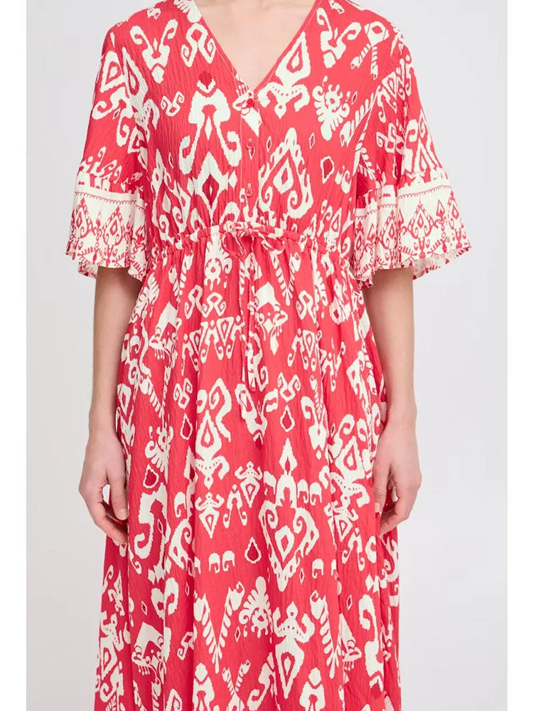 B Young ByJasmina Long Dress Flame Scarlet