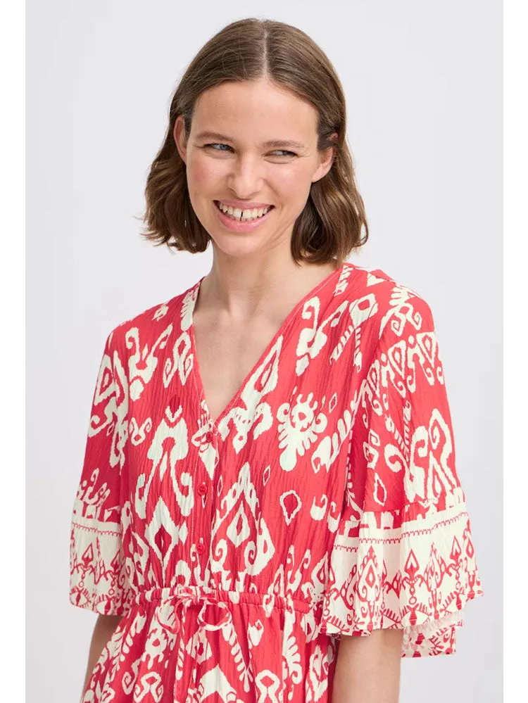 B Young ByJasmina Long Dress Flame Scarlet