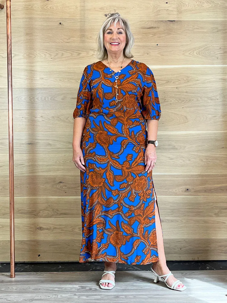 B Young ByJosa Slit Dress Blue