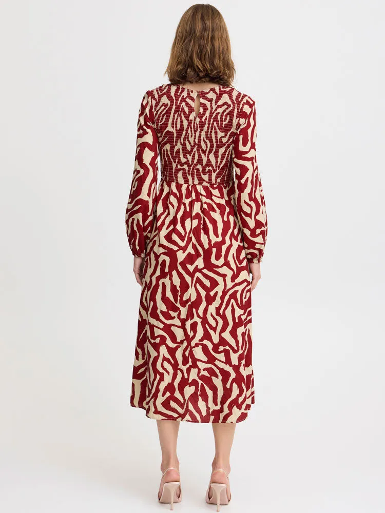 B Young ByJosa Smock Dress Pomegranate
