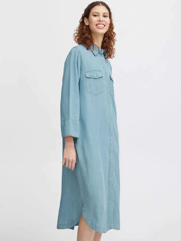 B Young ByLana Shirt Dress Light Blue Denim
