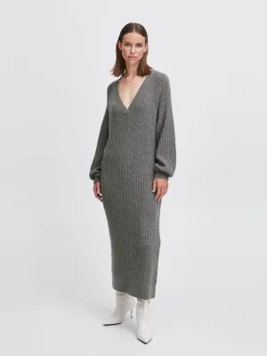 B Young ByOmartha Long Dress Mid Grey Melange