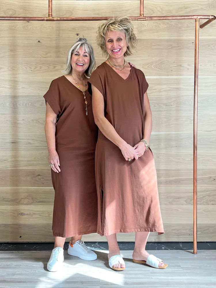 B Young ByPandinna V Long Dress Brown