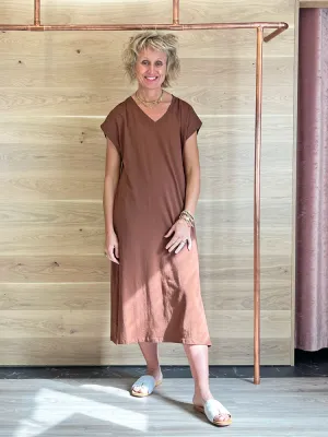 B Young ByPandinna V Long Dress Brown