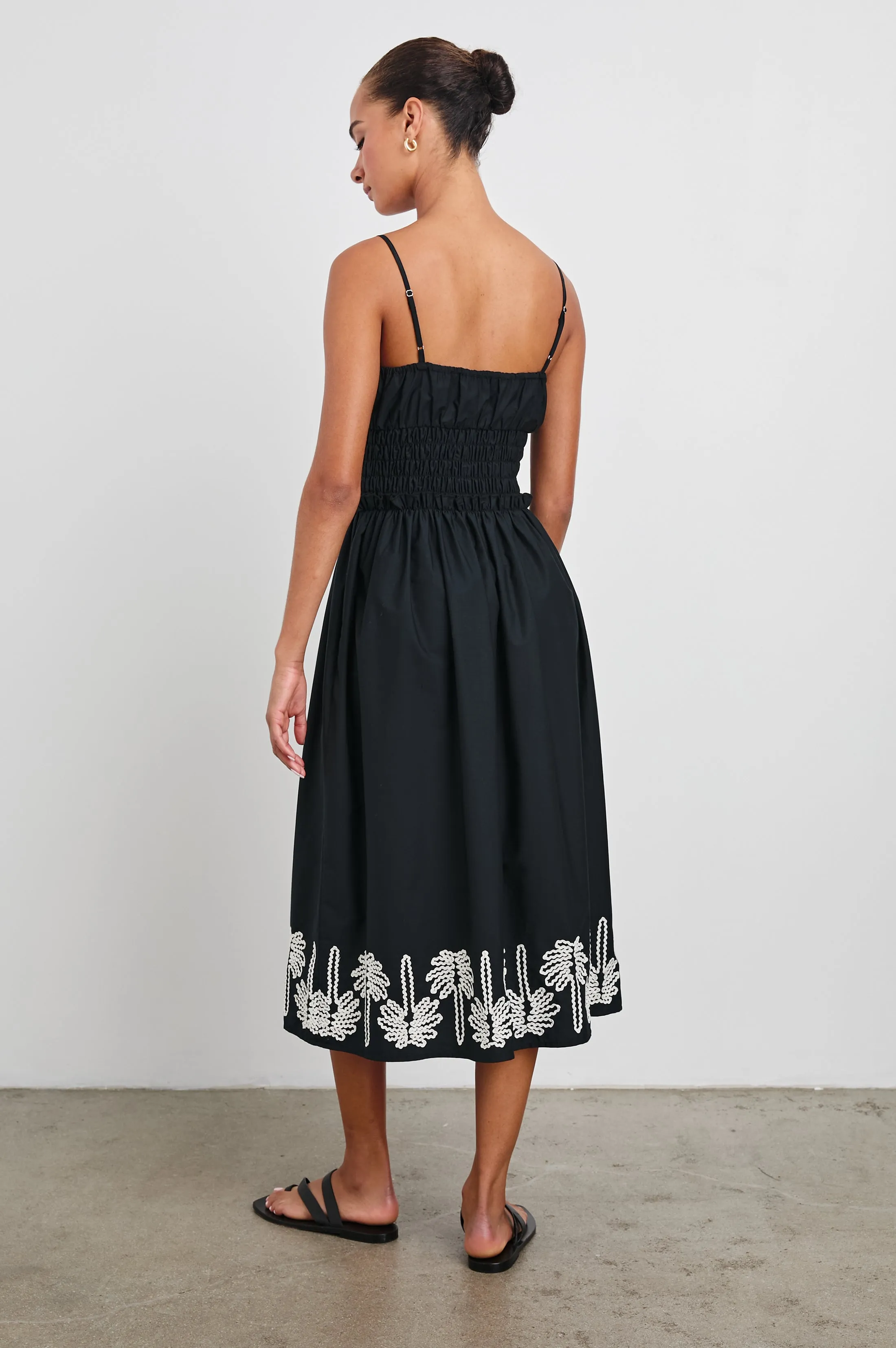 BAJA DRESS - BLACK IVORY PALM TREES Rails