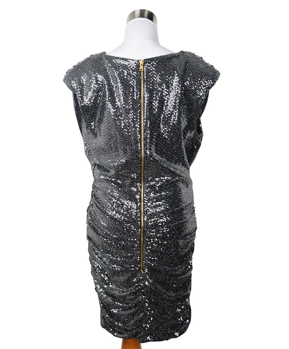 Balmain Black & Silver Sequin Dress sz 6