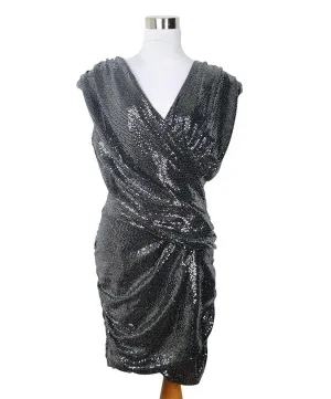 Balmain Black & Silver Sequin Dress sz 6