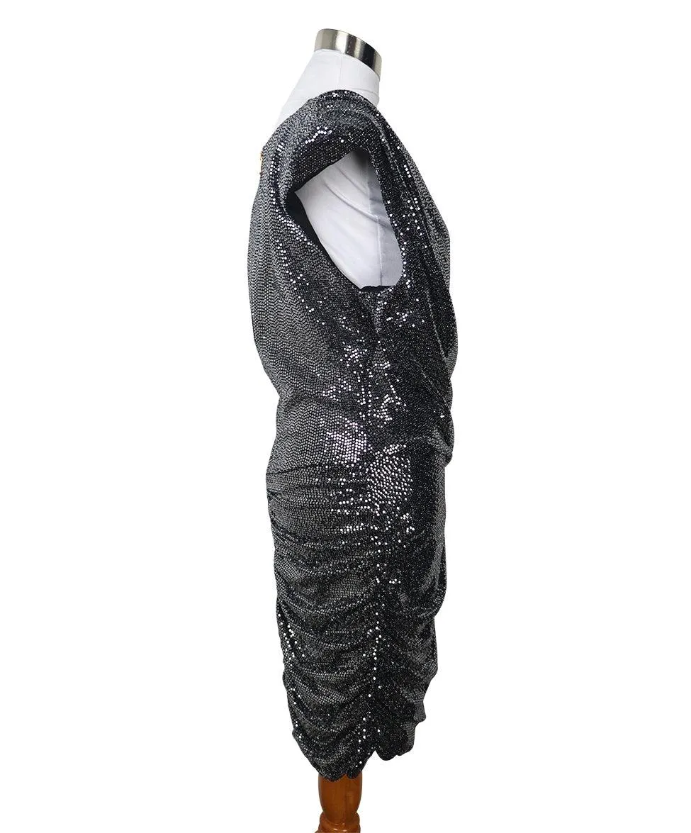 Balmain Black & Silver Sequin Dress sz 6