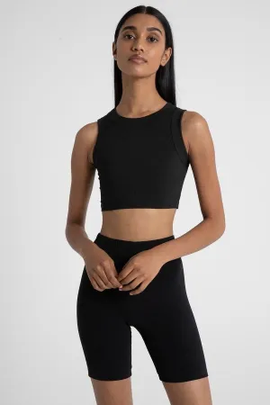 Bayse Brand WOMENS ELOUISE CREW CROP TANK - BLACK