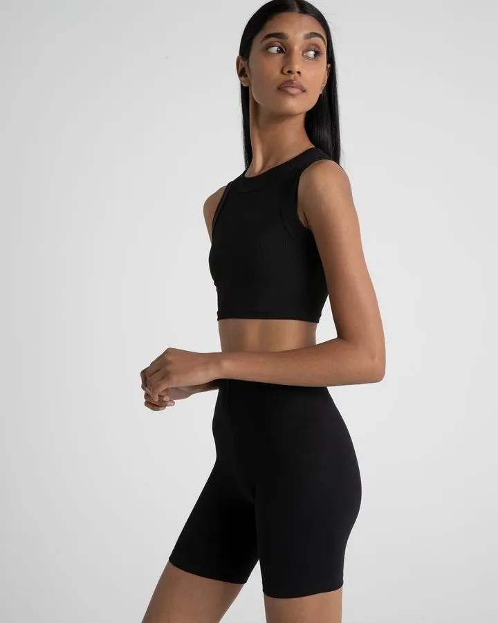 Bayse Brand WOMENS ELOUISE CREW CROP TANK - BLACK