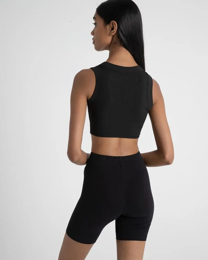 Bayse Brand WOMENS ELOUISE CREW CROP TANK - BLACK