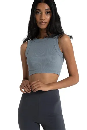 Bayse Brand WOMENS ELOUISE CREW CROP TANK - BLUE