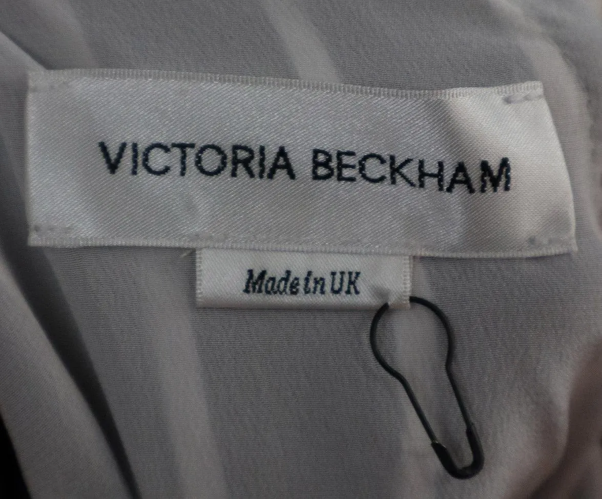 Beckham B&W Striped Silk Dress w/ Belt sz 6
