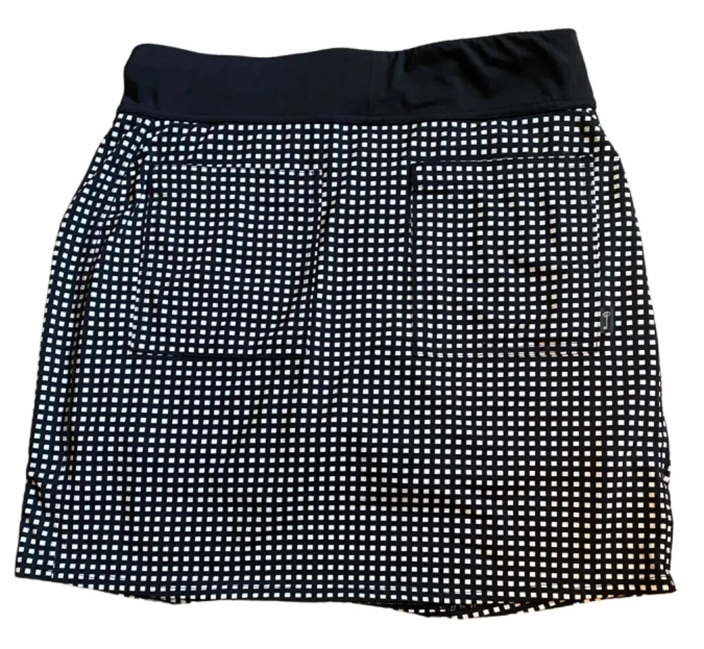 Belyn Key Black & White Check Pull-on Golf Skort Size S  MSP$114
