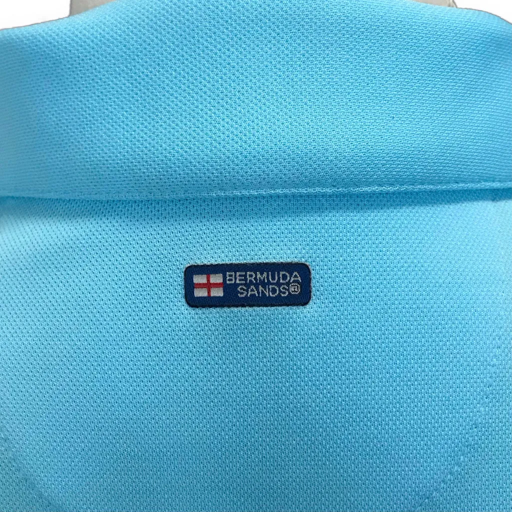 Bermuda Sands Aqua Long Sleeve Polo Size M