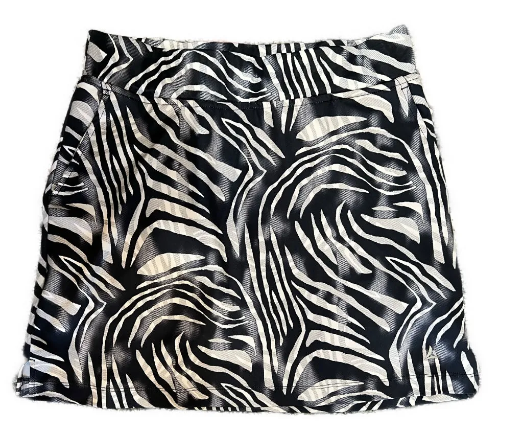 Bermuda Sands Black Zebra Print Golf SKort Size S MSP$85