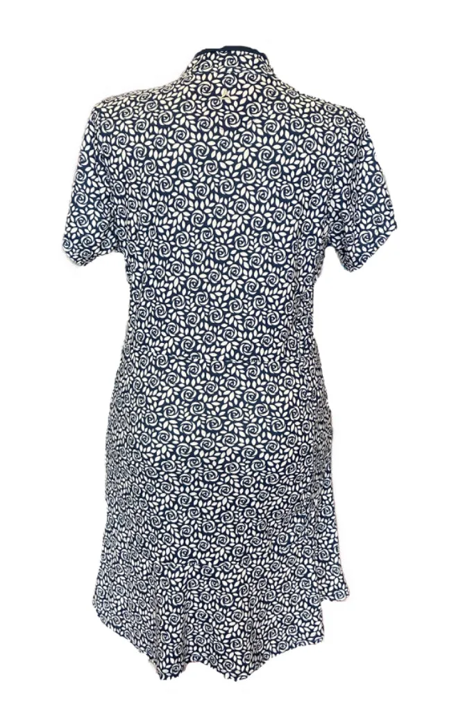 Bermuda Sands Navy Rose Patterned Short Sleeve Women's Golf Dress Size XL MSP$100