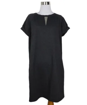 Brunello Cucinelli Charcoal Dress w/ Metallic Trim sz 6