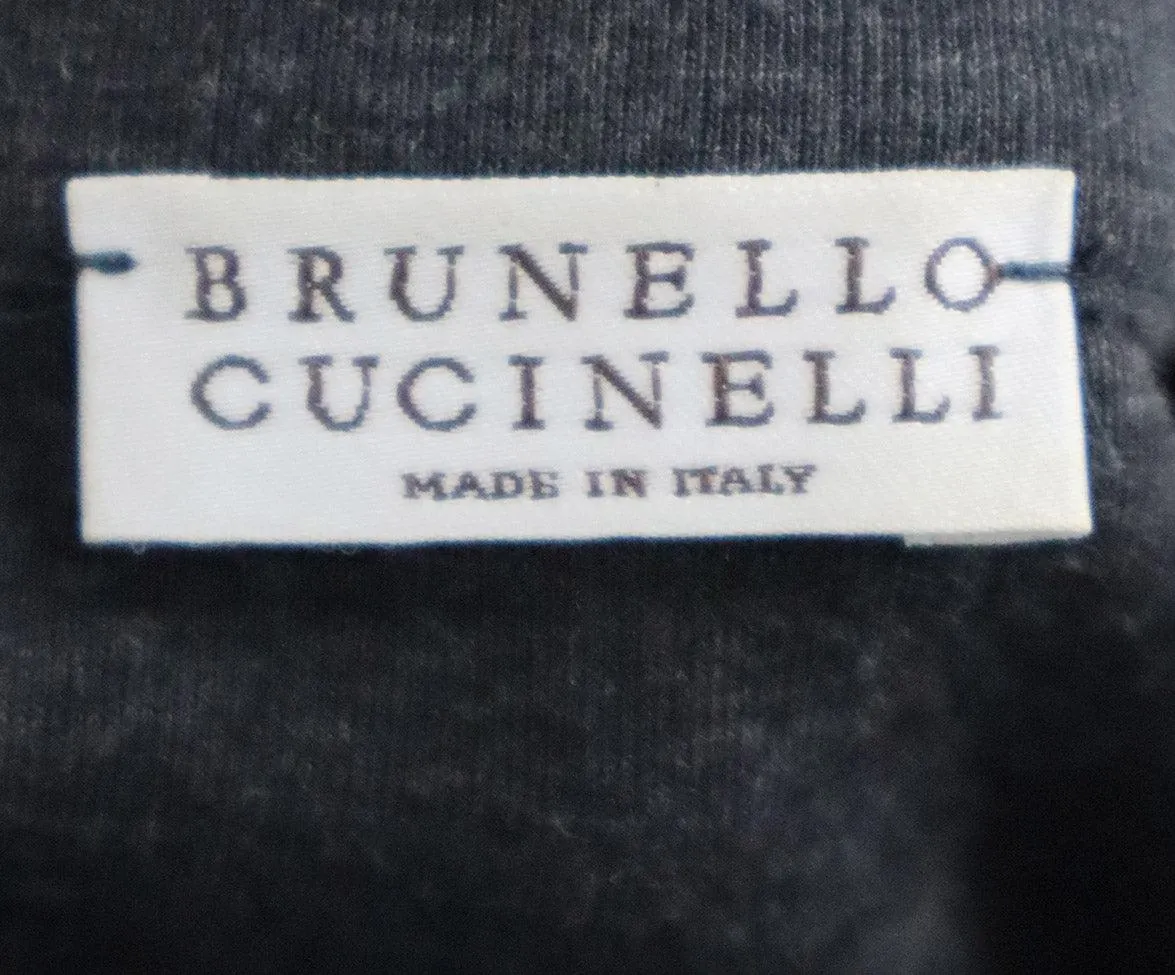 Brunello Cucinelli Charcoal Dress w/ Metallic Trim sz 6