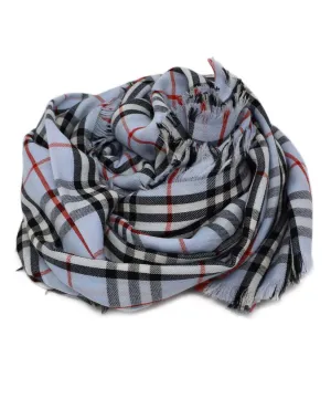 Burberry Blue Plaid Cashmere Shawl