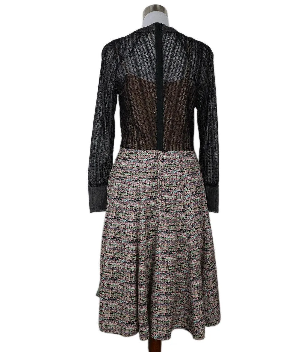 Byron Lars Black & Multicolor Lace Dress sz 8