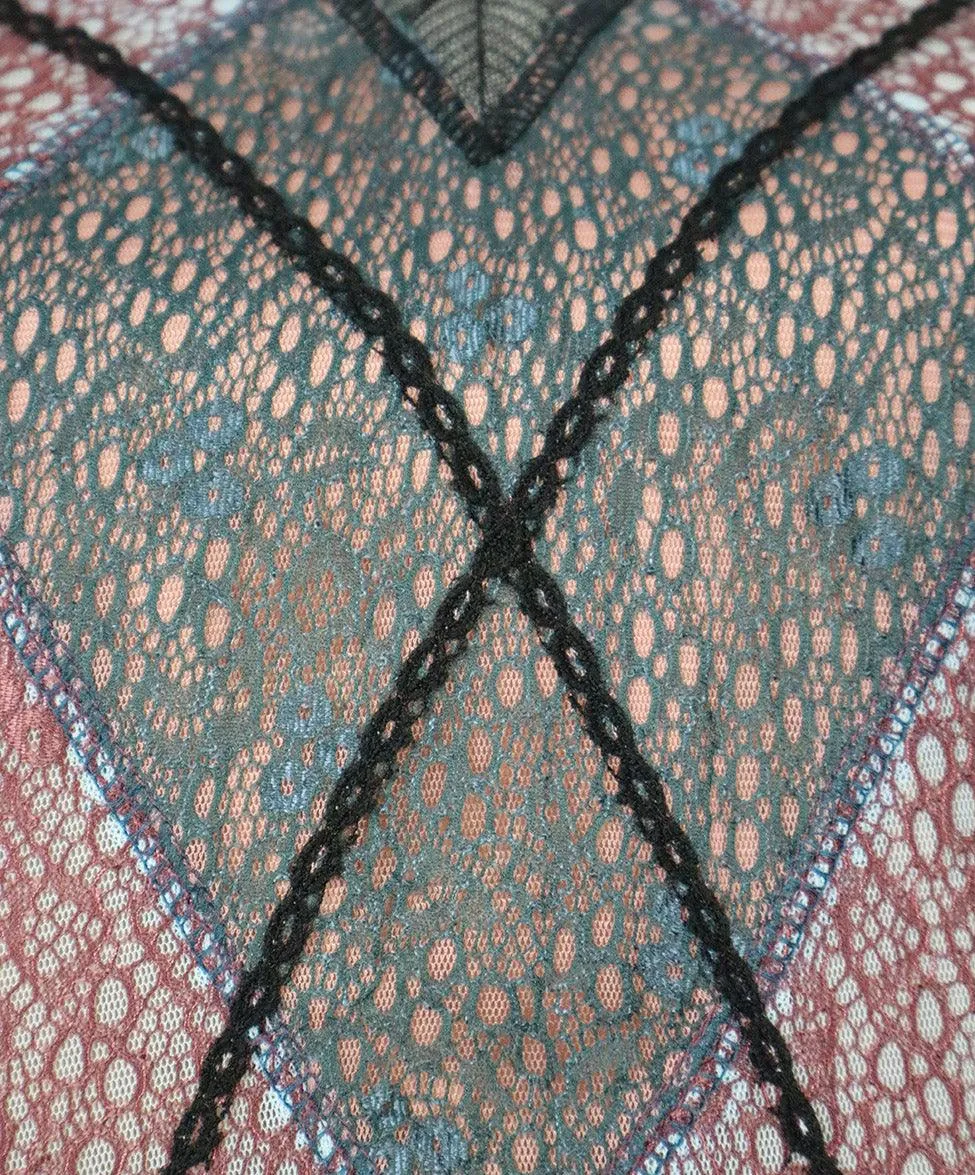 Byron Lars Black & Multicolor Lace Dress sz 8