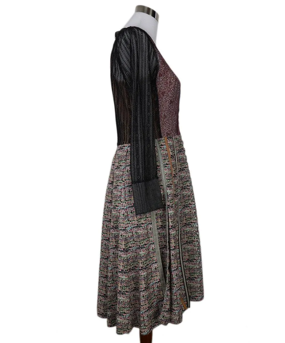 Byron Lars Black & Multicolor Lace Dress sz 8