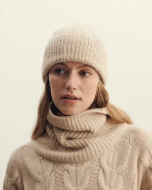 Cable knit hat with turn-up Eric Bompard