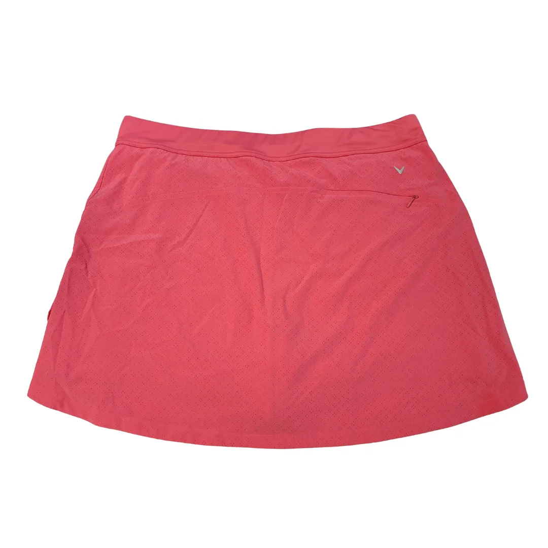 Callaway Opti-Dri Solid Perforated Coral Pull-On Golf Skort Size XL MSP$78