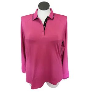Callaway Women's Long Sleeve Dark Pink 4 Button Golf Polo Size XXL MSP$72