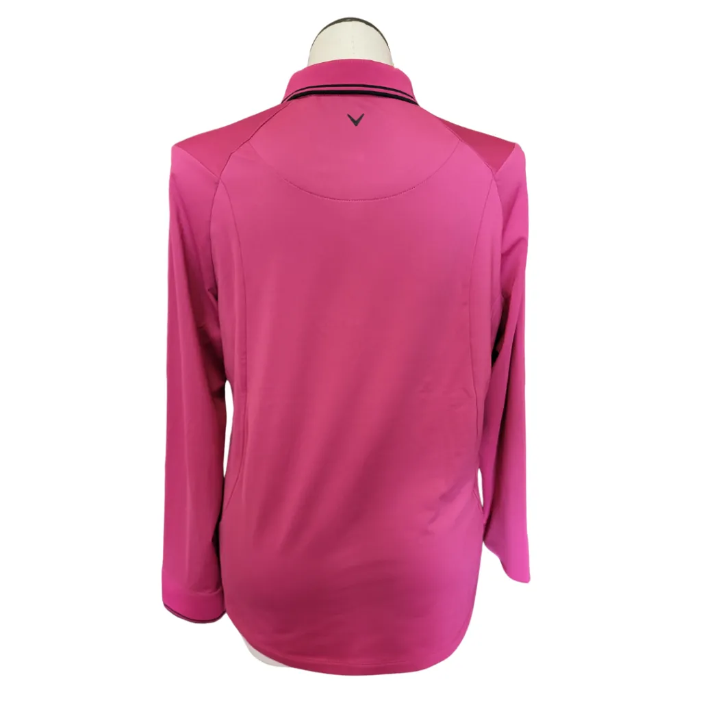Callaway Women's Long Sleeve Dark Pink 4 Button Golf Polo Size XXL MSP$72