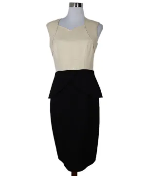 Carolina Herrera Black & Cream Wool Dress sz 4