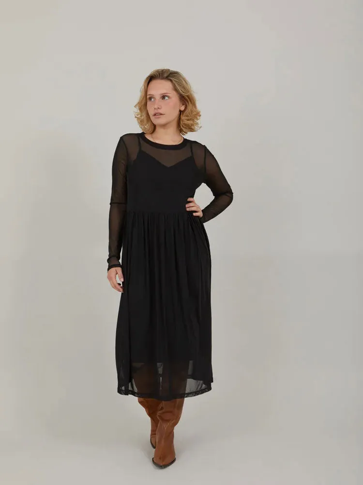 CC Heart Eve Mesh Dress Black